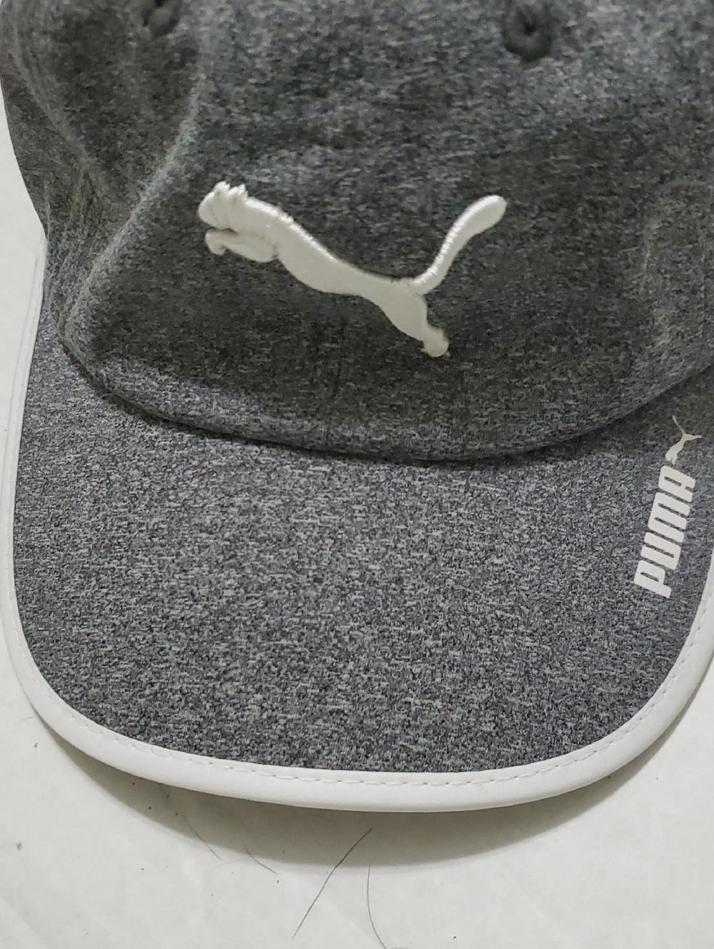Puma Heather Gray Emboridered Logo Adjustable Unisex Sports Performance Cap - Picture 2 of 7
